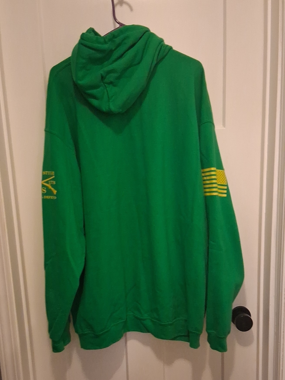 Grunt Style Green Hoodie with Yellow Lucky Arms Graphic Size 4XL - Picture 3 of 3